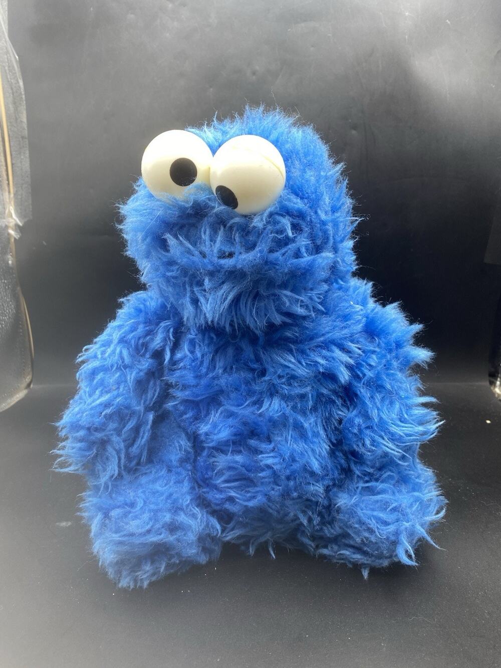 Vintage Sesame Street COOKIE MONSTER Knickerbocker Plush with Rattle Eyes Read !